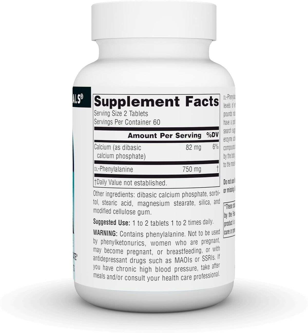 Source Naturals DLPA DL-Phenylalanine, 375mg - 120 Tablets - görsel 3