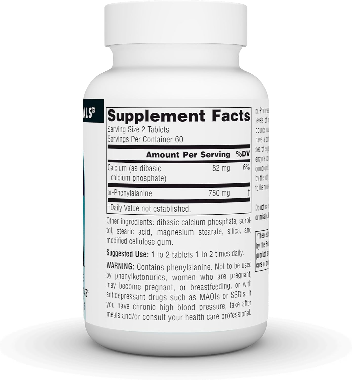 Source Naturals DLPA DL-Phenylalanine, 375mg - 120 Tablets - görsel 3