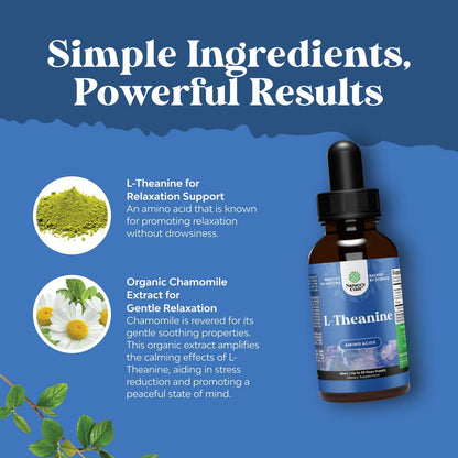 Natures Craft L-Theanine Liquid Drops - 200mg with Chamomile, 60 ml