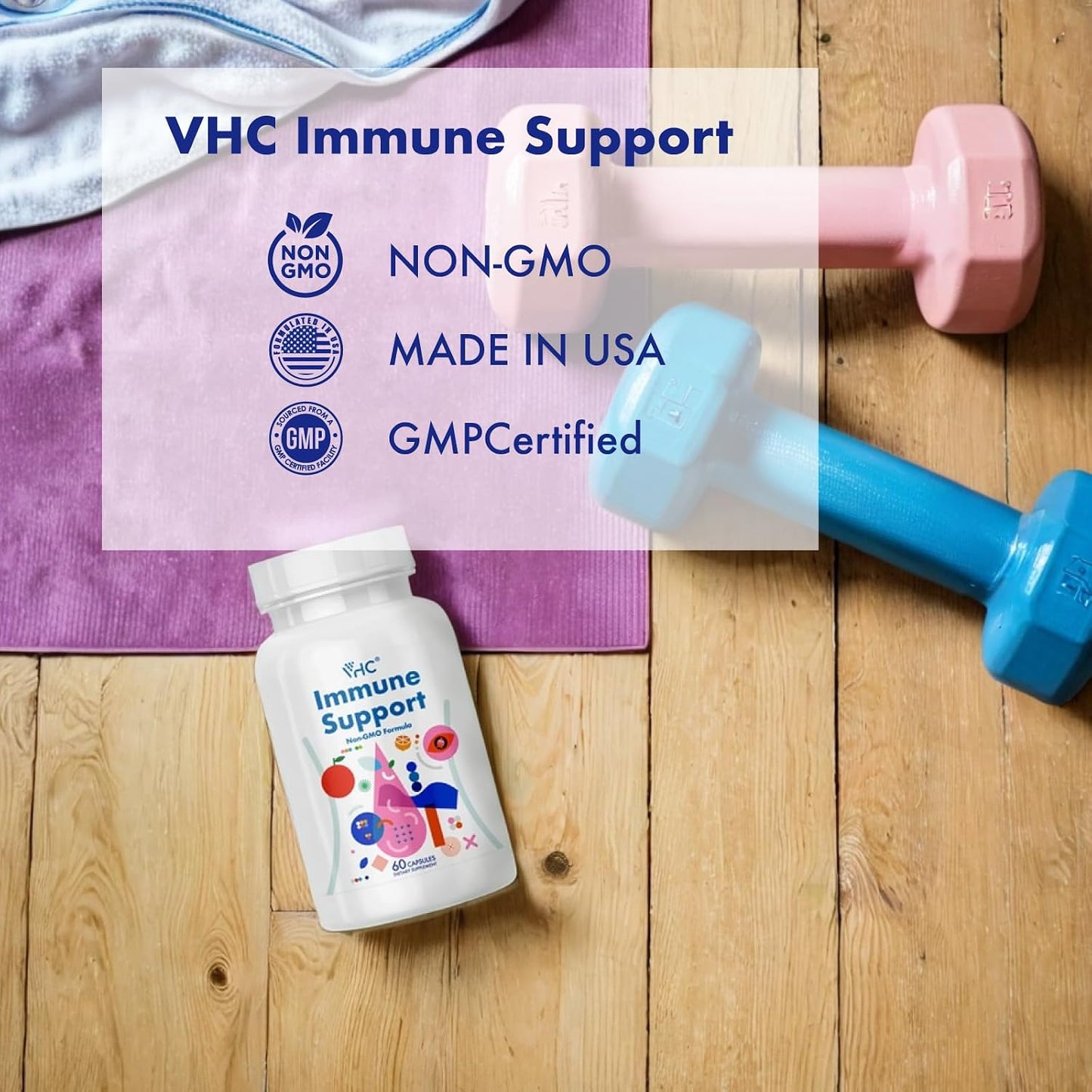 VHC Immune Support Complex – Vitamin C, E, Selenium, Quercetin, Beta-Glucans & More - görsel 4