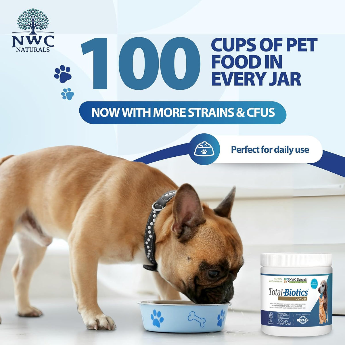 NWC Naturals Total-Biotics Probiotic for Dogs & Cats - Digestive Health Powder, 100 Servings - görsel 4