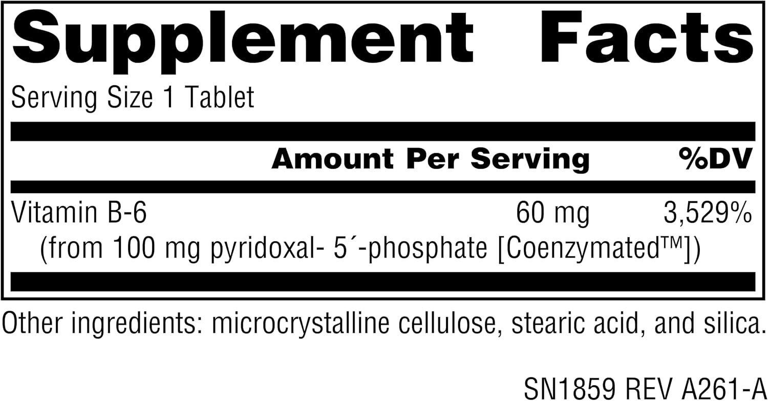 Source Naturals Coenzymated B-6 P-5'-P (Pyridoxal-5'-Phosphate) 100 mg - 30 Tablets - görsel 2