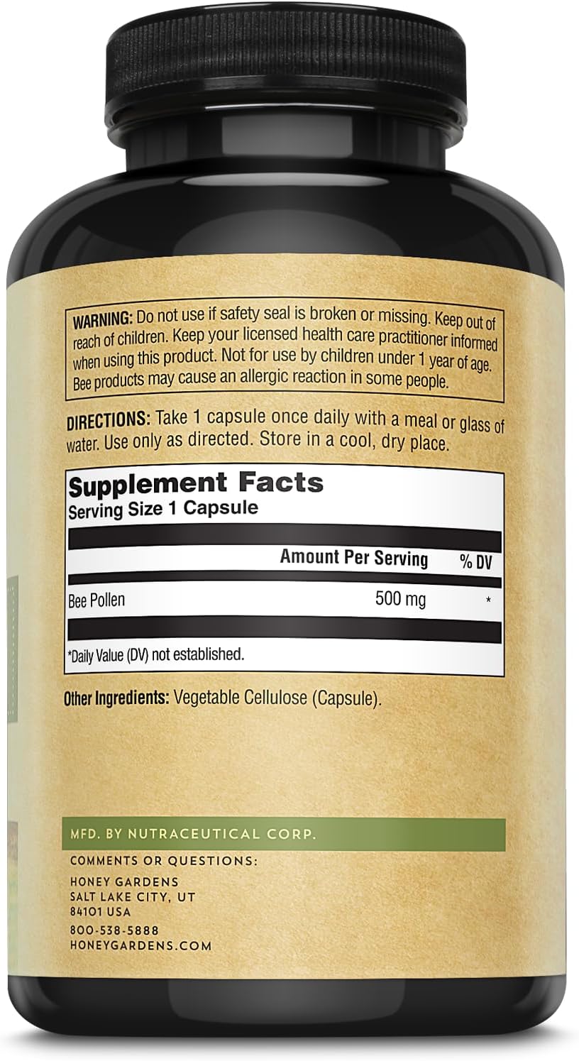 Honey Gardens Bee Pollen Capsules, 580 mg, 150 Capsules - görsel 2