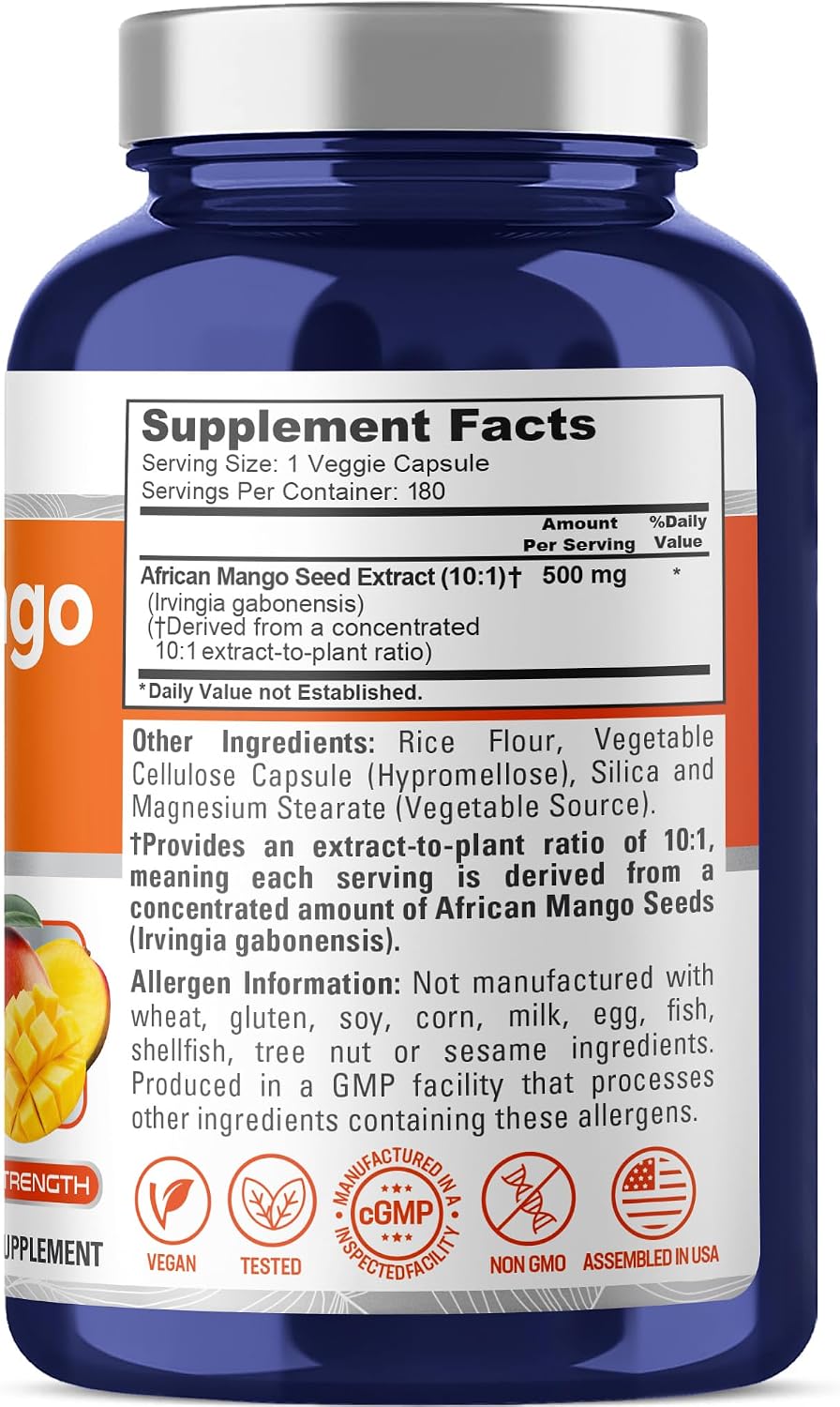 NusaPure African Mango, 500 mg, 180 Vegan Capsules (Non-GMO) - görsel 2