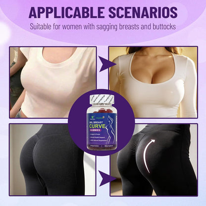 Wins Town BBL Breast Curve Gummies, 60 Count | Butt & Breast Enhancement Food Supplement