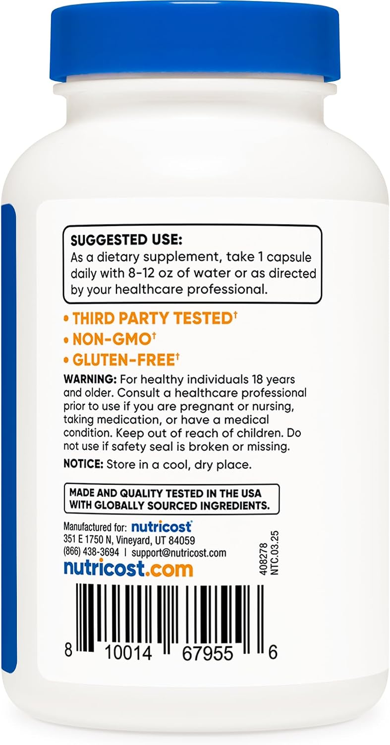 Nutricost Vitamin B6 (Pyridoxine HCl) 100 mg, 240 Capsules - görsel 4