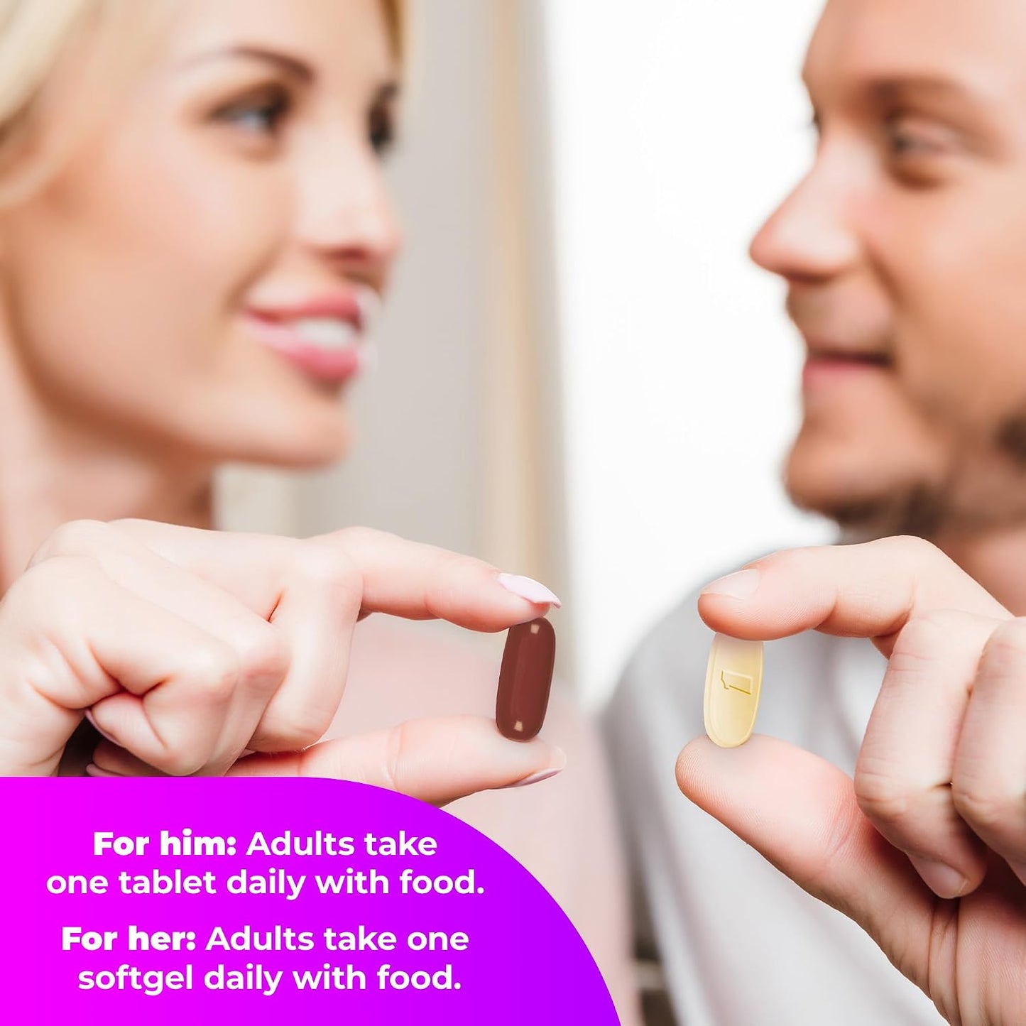 One A Day Men's & Women's Pre-Pregnancy Multivitamin, 30+30 Count, Couple's Pack - görsel 4
