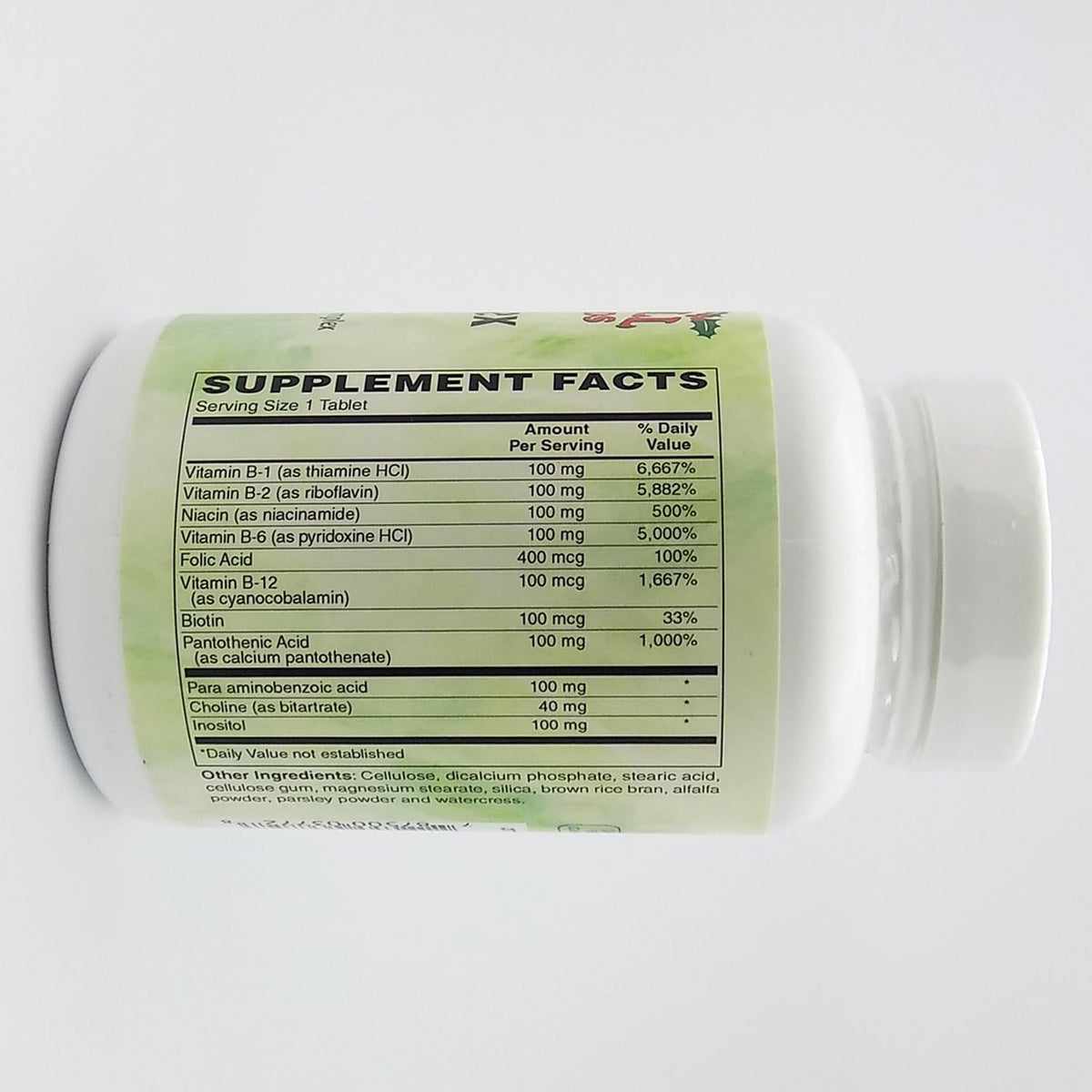Holly Hill Health Foods B Complex 100 Vegetarian Tablets, 100 Tablets - görsel 2