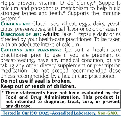 NEW ROOTS HERBAL Vitamin D3 2,500 IU (62.5 mcg) | Non-GMO & Gluten-free (90 Veg Caps)