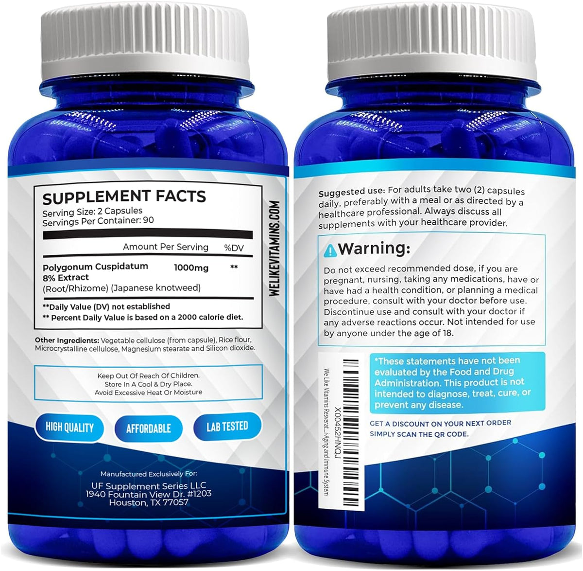 We Like Vitamins Resveratrol 1000mg - 180 Vegetarian Capsules - Antioxidant Supplement - görsel 7