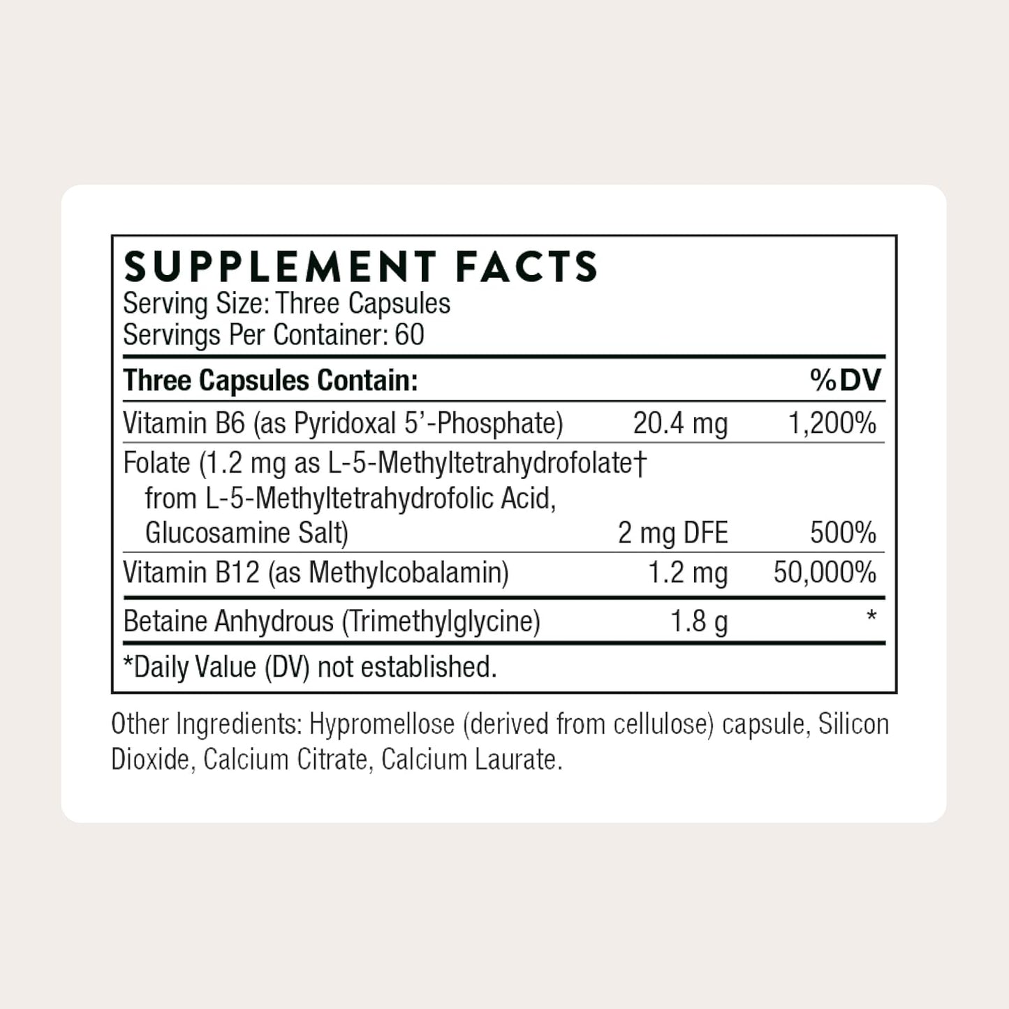 THORNE Methyl-Guard - Supports Healthy Methylation* - 180 Capsules - görsel 2