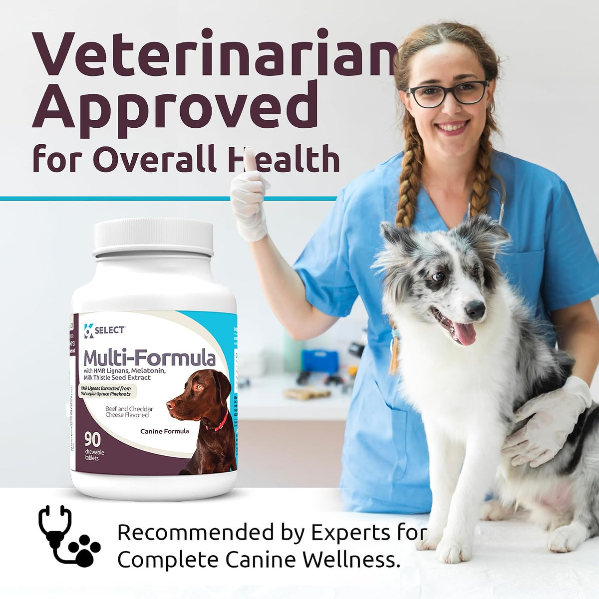 Multi-Formula Dog Vitamins for Large Dogs – 90 Beef Flavoured Chewable Tablets - görsel 6