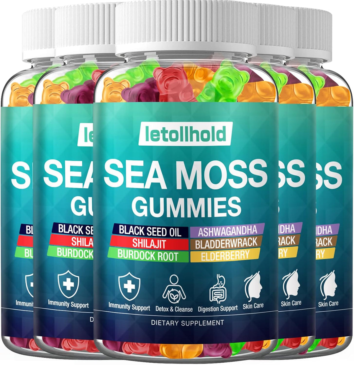 Sea Moss Gummies - Irish Sea Moss Gummies Advanced for Adults with Ashwagandha, Bladderwrack & Burdock Root - görsel 9