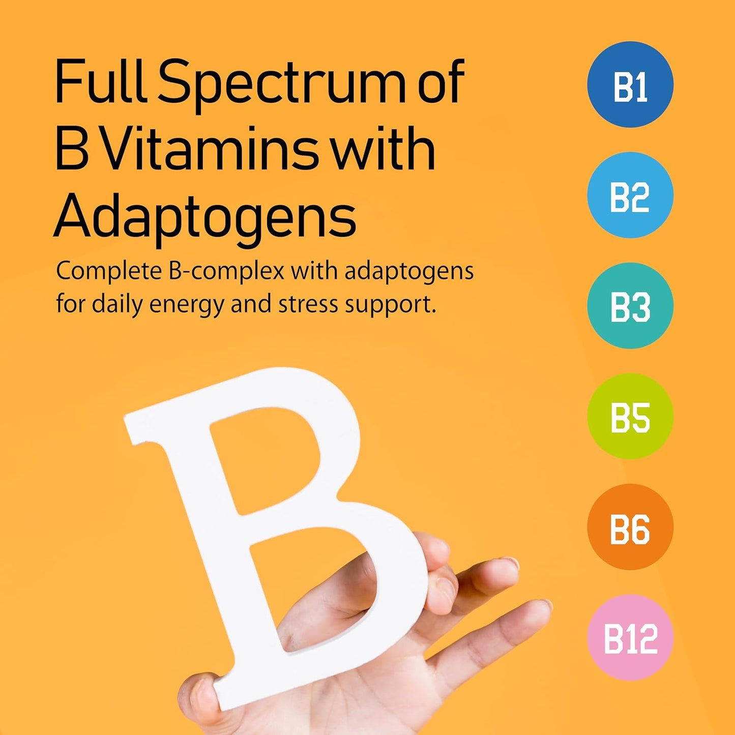 NANOWELL B Complex Premium - Full Spectrum B Vitamins with Adaptogens, 60 Capsules - görsel 4