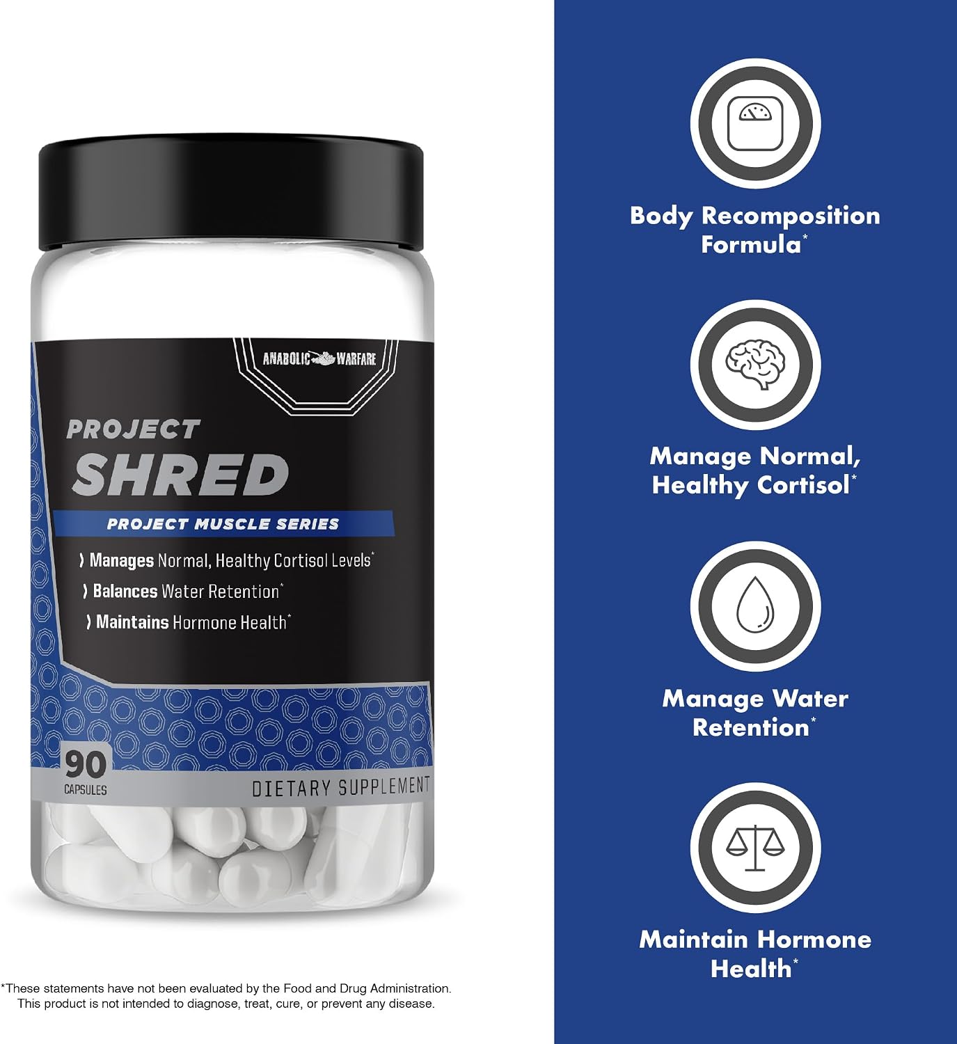 Anabolic Warfare Project Shred, Helps Maintain Healthy Cortisol Levels & Water Balance, Body Recomposition Formula, Made with Botanicals - görsel 4