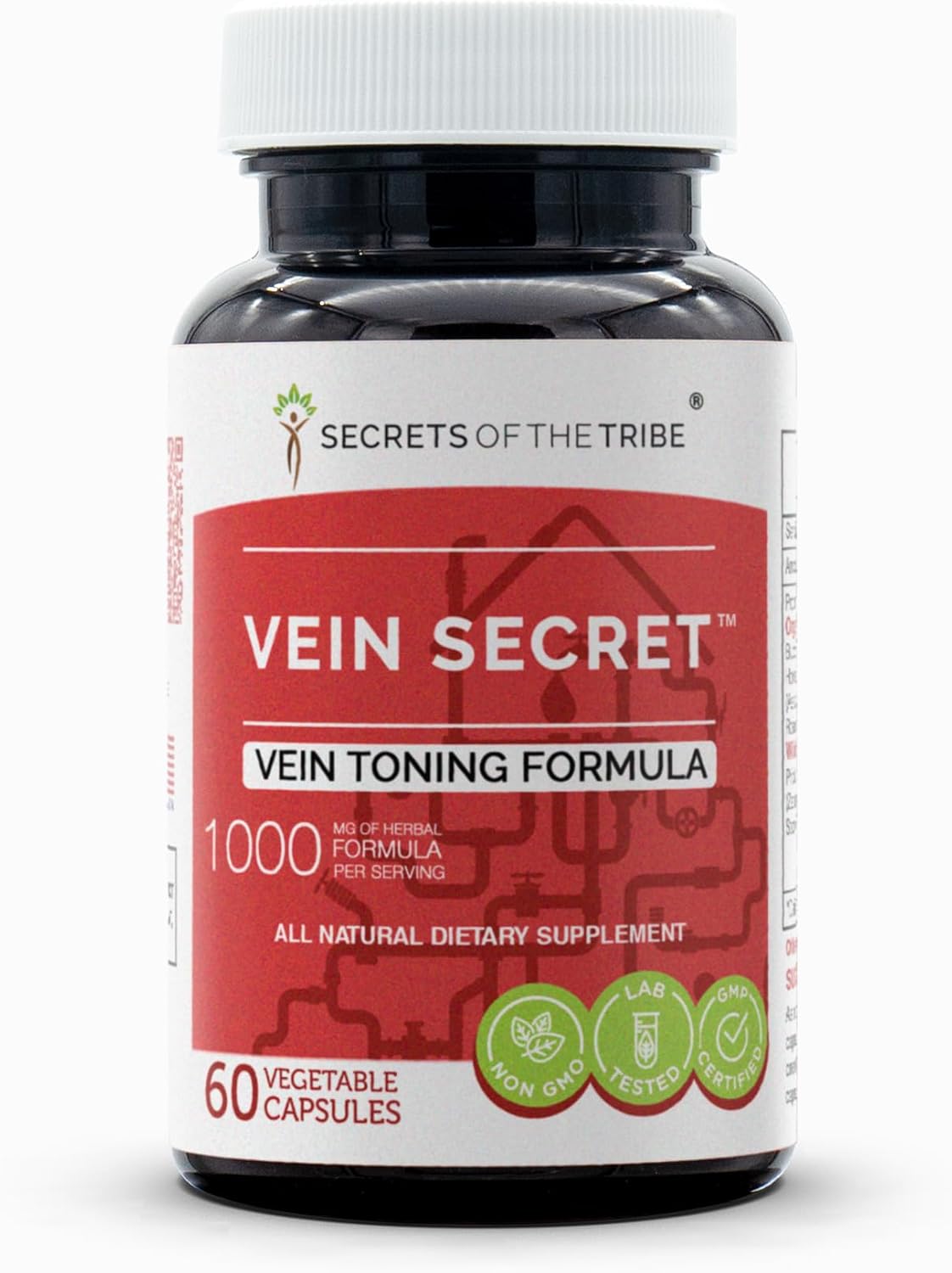 Secrets of the Tribe Vein Secret - Vein Toning Formula Herbal Supplement (60 Capsules) - görsel 1