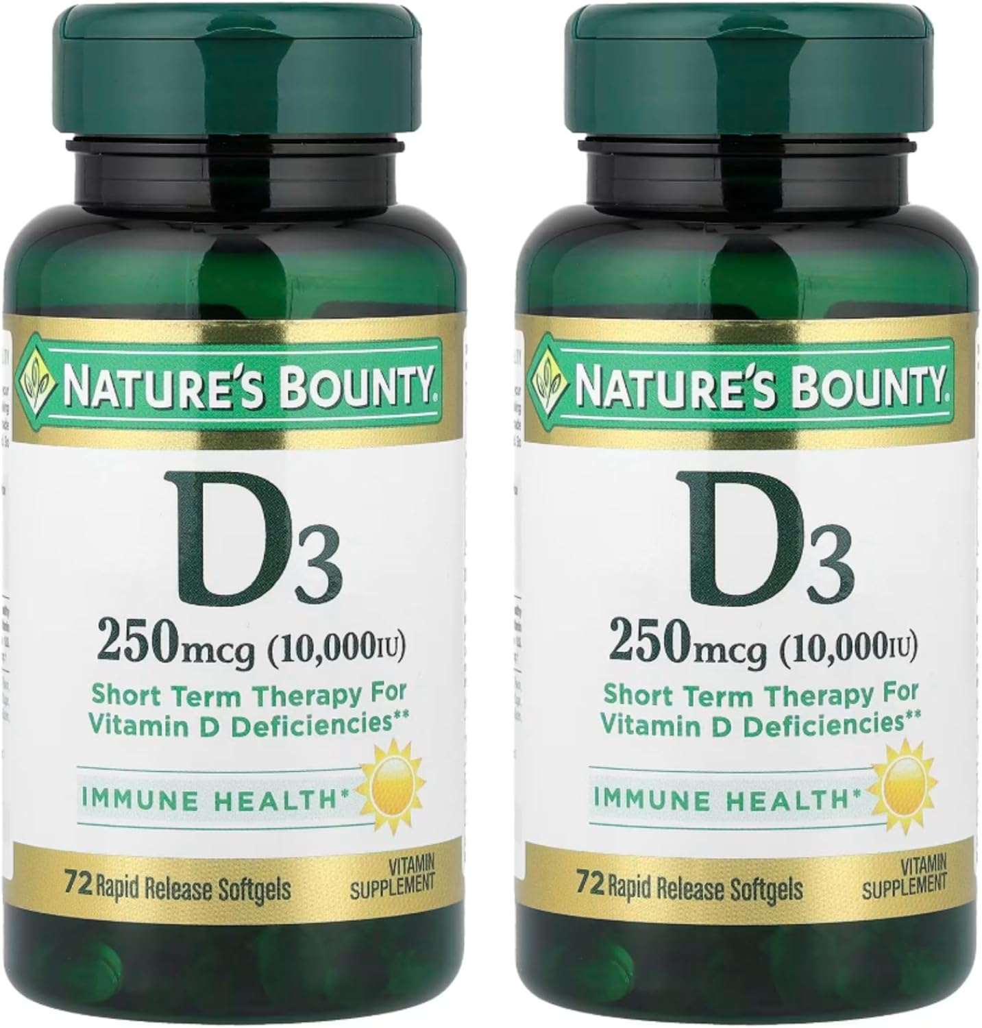 Nature's Bounty, Ultra Strength D3 10,000 IU, 72 Softgels (2-Pack) - görsel 1