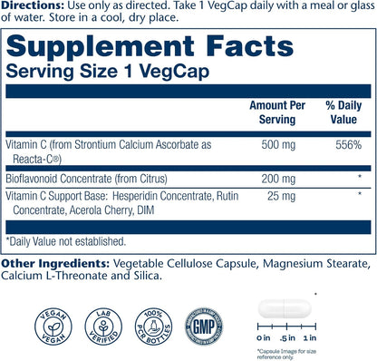 SOLARAY Reacta-C with 500mg Vitamin C and Bioflavonoids - 120 Capsules