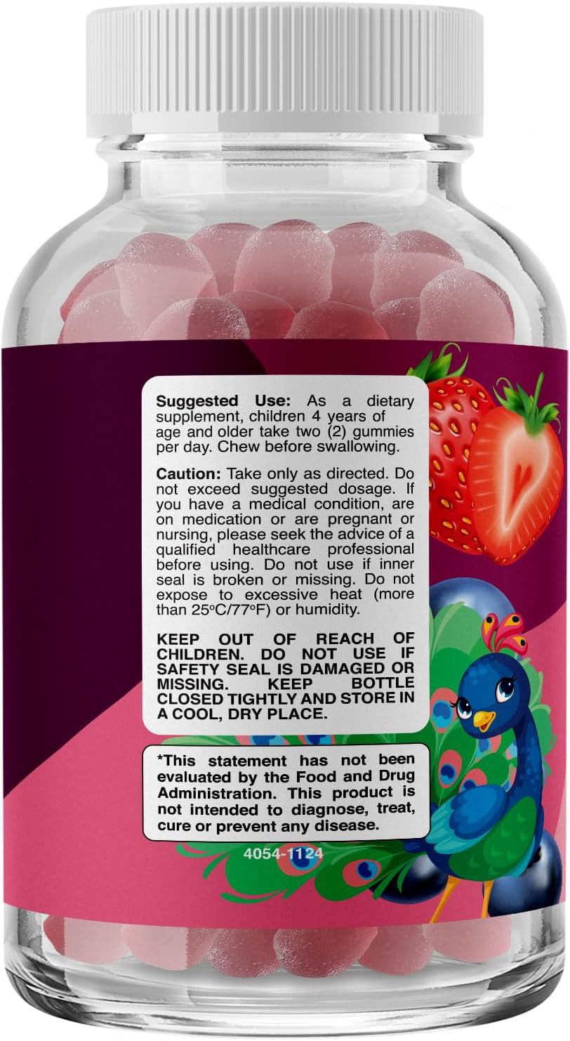 Phytoral Vegan Kids Focus Gummies - Potent Chewable Brain Support for Children - Enhances Concentration & Memory - Calming Supplements & Focus Gummies for Kids - Non-GMO & Gluten-free - 60 Count - görsel 9