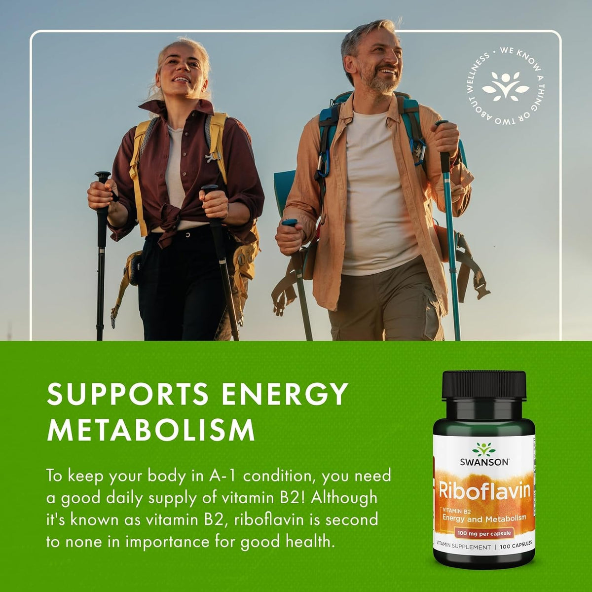 Swanson Vitamin B2 (Riboflavin) 100 mg - 100 Capsules - görsel 6