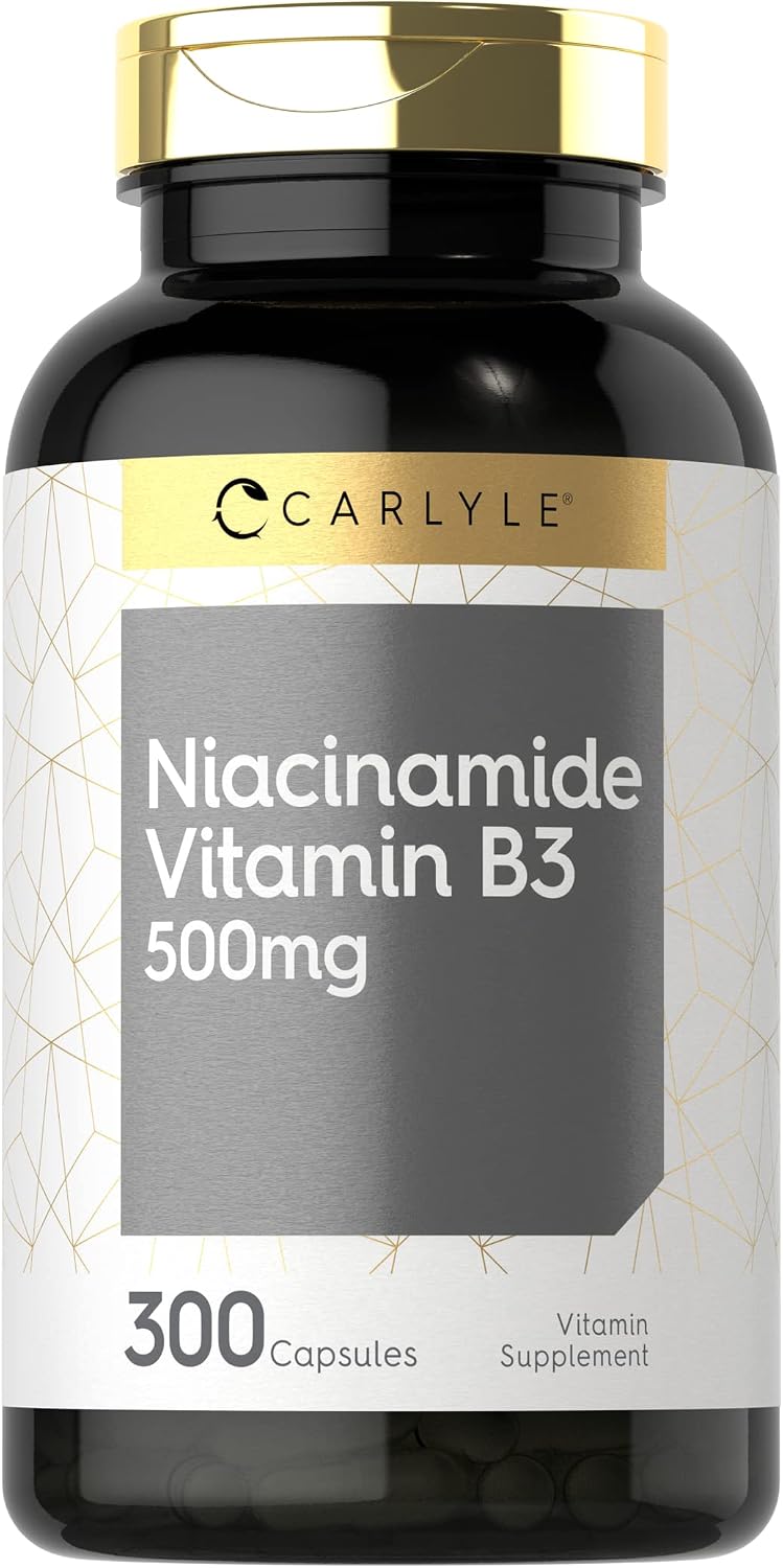 Carlyle Niacinamide 500 mg – 300 Capsules | Vitamin B3 Supplement - görsel 1