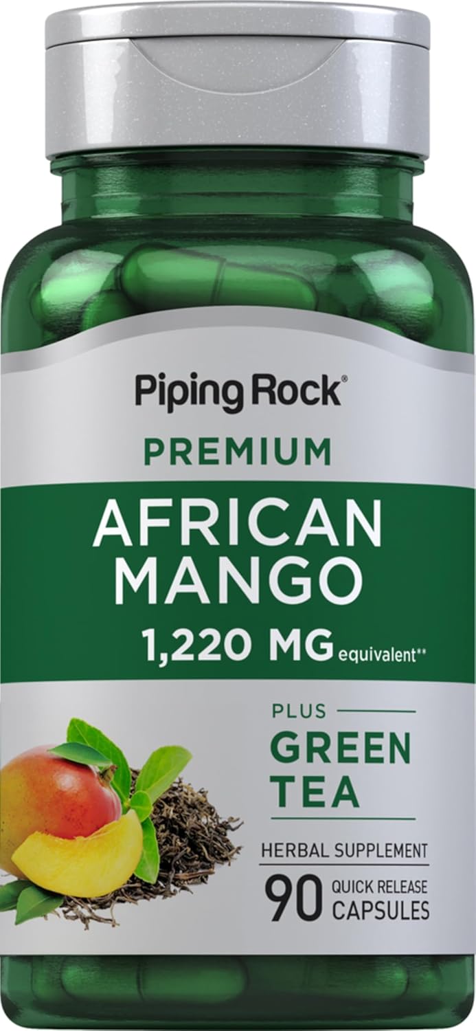 Piping Rock African Mango Seed Extract with Green Tea, 90 Capsules - görsel 1