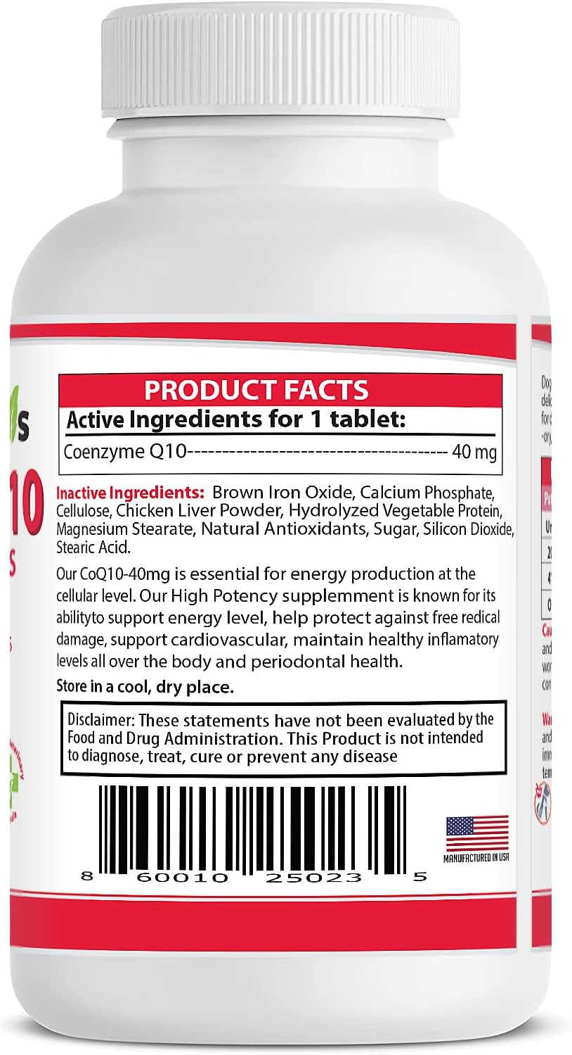 Coenzyme Q10 High Potency COQ10-40mg UBIQUINOL for Dogs (120 Tablets) - Made in USA - görsel 3