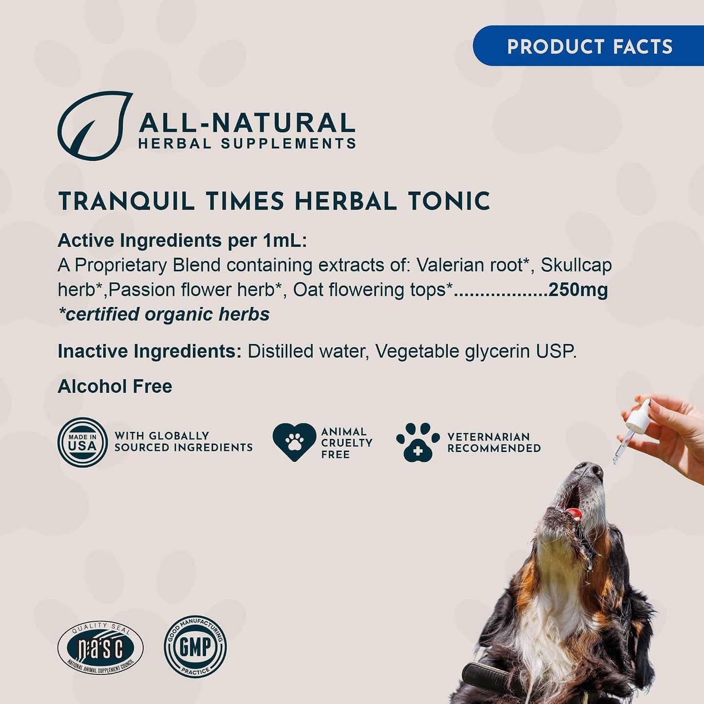 Tranquillity Blend - Organic Valerian Root Calming Drops for Dogs & Cats - görsel 6