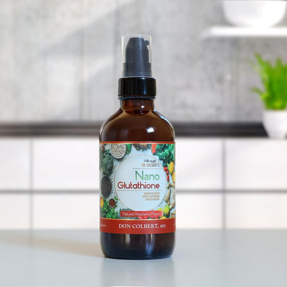 Divine Health Dr. Colbert Nano Reduced L-Glutathione Liquid Spray with Vitamin C – Raspberry Flavour, 118 ml (60 Servings)
