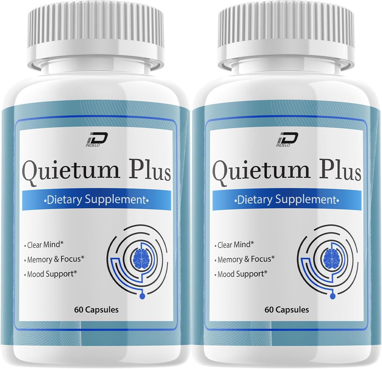 Quietum Plus Brain Supplement Capsules – All-Natural Maximum Strength Formula for Enhanced Memory and Focus Pills, QuietumPlus Support and Reviews (2 Pack – 120 Capsules) - görsel 1