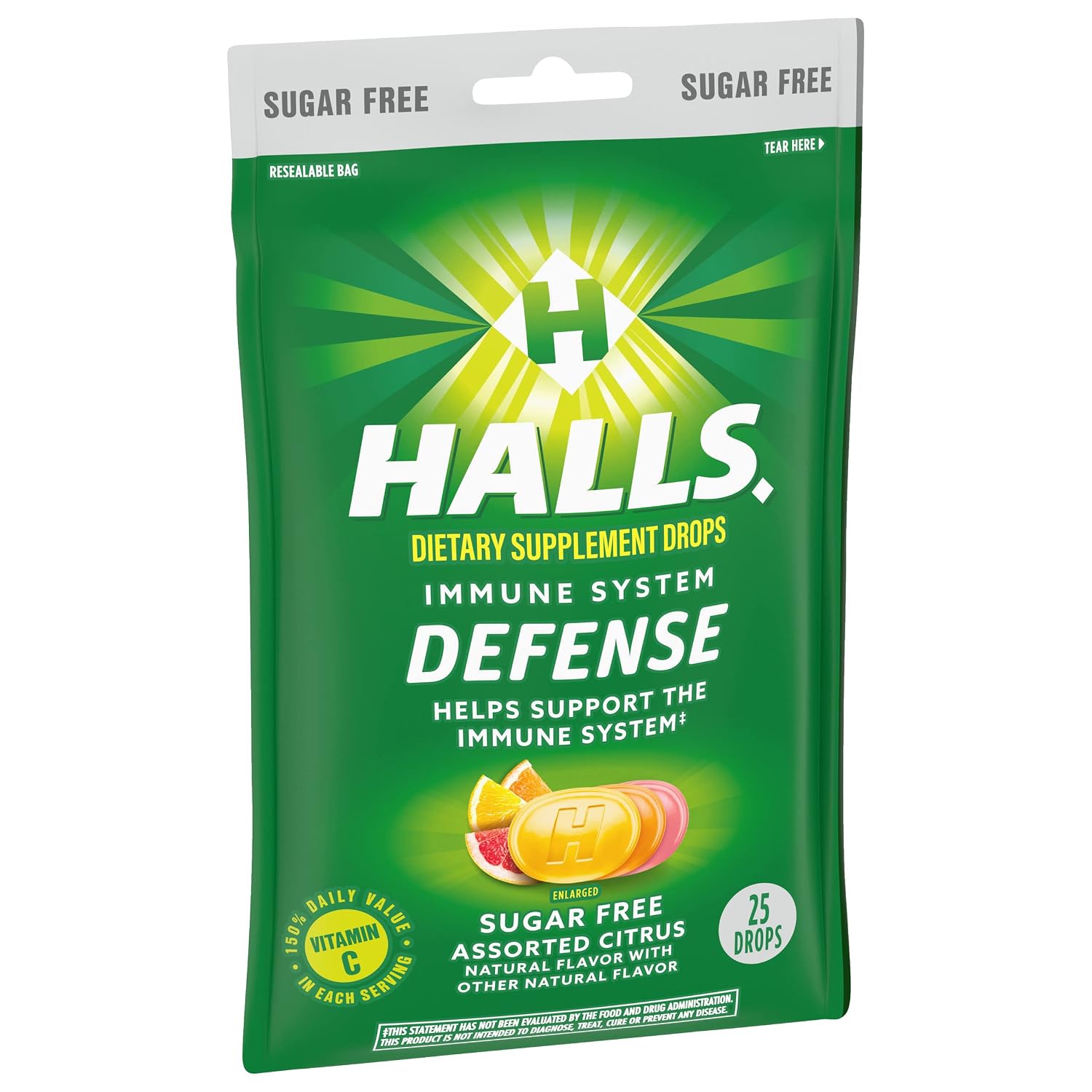 HALLS Defence Assorted Citrus Sugar-Free Vitamin C Drops, 25 Drops - görsel 10