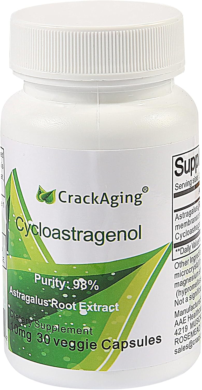Crackaging Super-Absorption Cycloastragenol 98% | Telomere Support | Immune Support | 10mg 30 Capsules - görsel 1