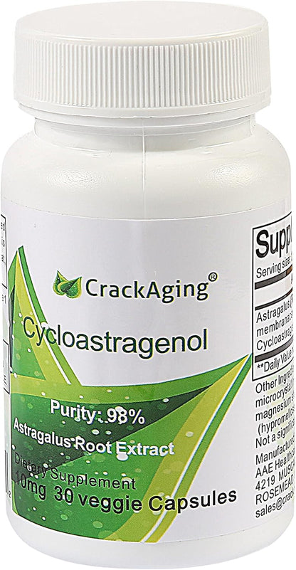 Crackaging Super-Absorption Cycloastragenol 98% (10mg per Capsule) (30 capsules per bottle, 6 bottles)