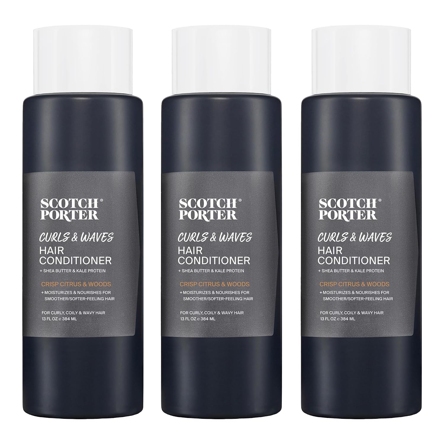 Scotch Porter Curls & Waves Conditioner for Men (13oz, 3-Pack) - görsel 1