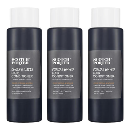 Scotch Porter Curls & Waves Conditioner for Men (13oz, 3-Pack)