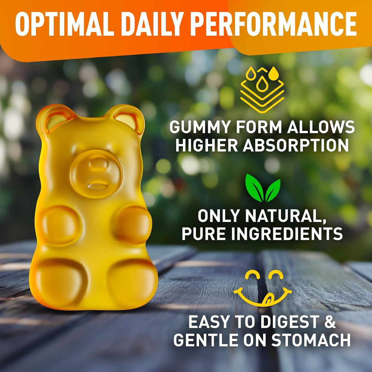 BioVit L-Tyrosine Gummies - 1000mg per Serving, 60 Vegan Gummies - görsel 2