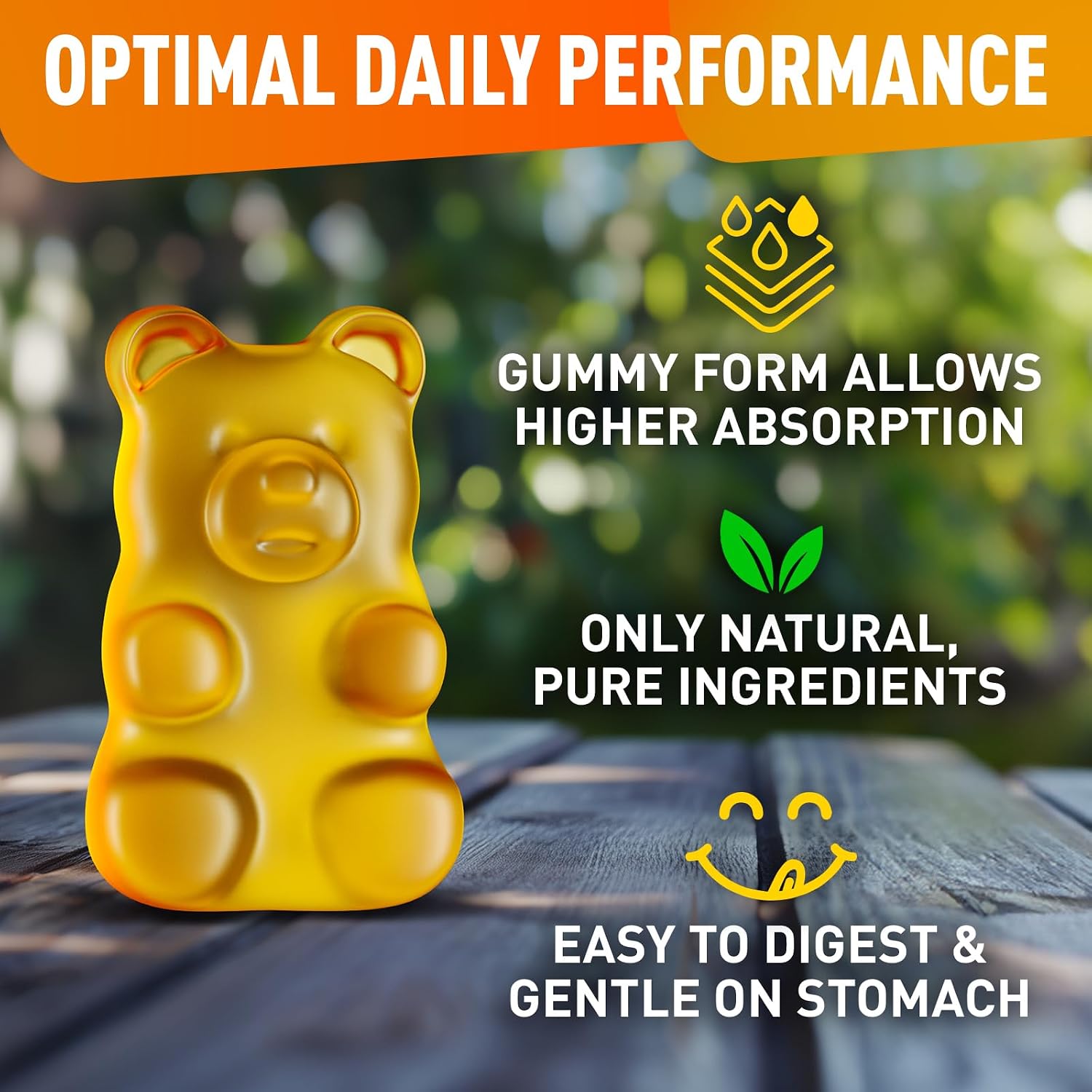 BioVit L-Tyrosine Gummies - 1000mg per Serving, 60 Vegan Gummies - görsel 2