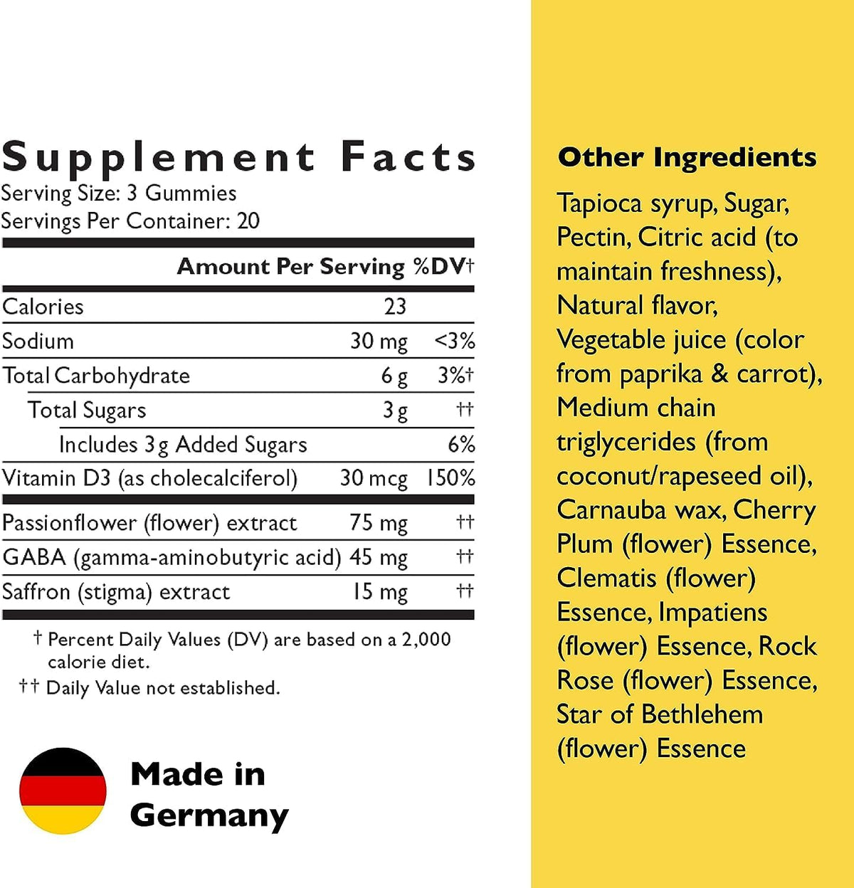 RESCUE Bach Plus Mood & Stress Support Gummies – Daytime Dietary Supplement with Passionflower, GABA, Saffron & Vitamin D, Natural Orange Flavour, Vegan & Gluten-Free (3 Pack, 180 Gummies) - görsel 3