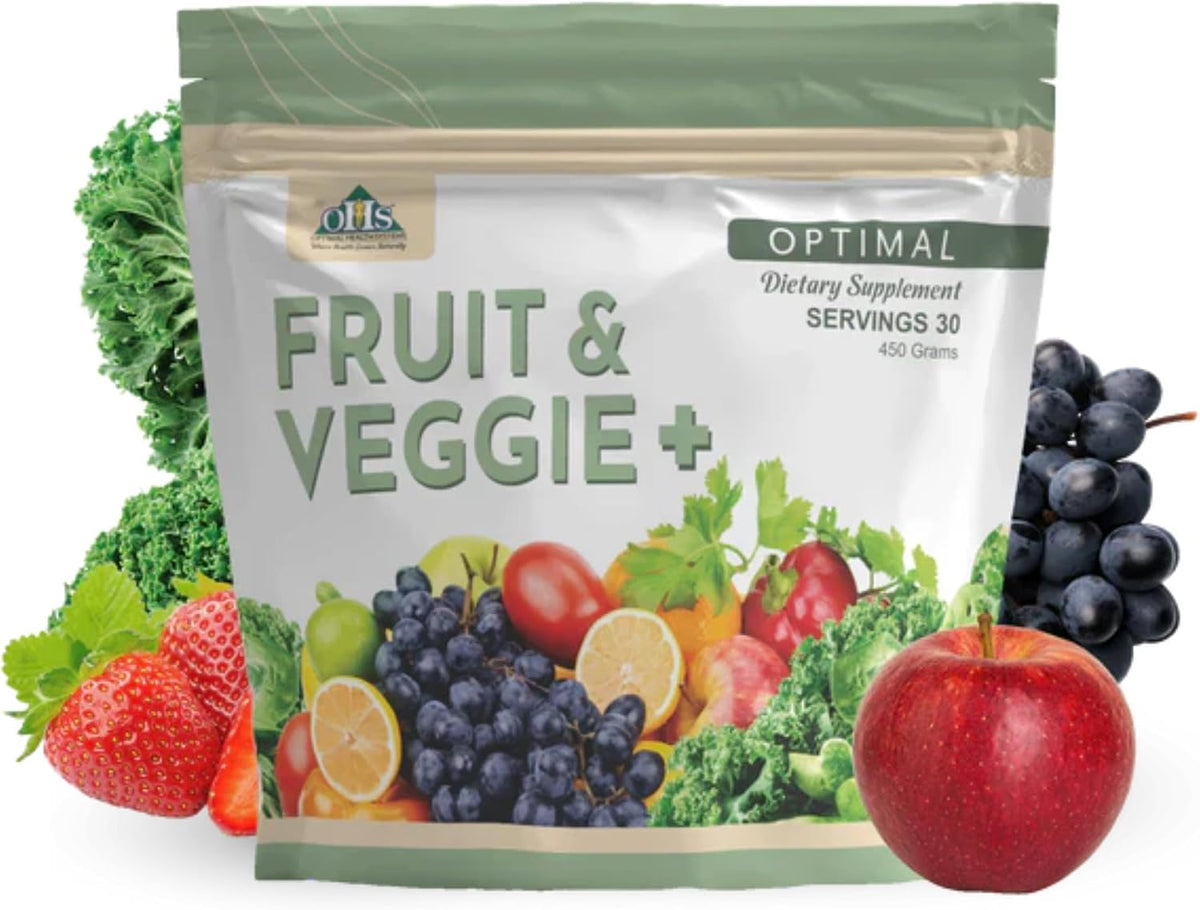 Optimal Health Systems Optimal Fruit & Veggie Plus - 450g (30 Servings) - görsel 1