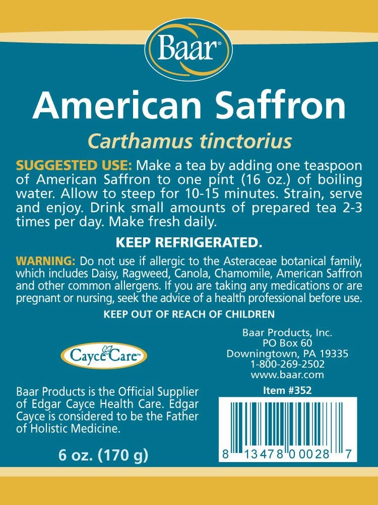 Baar American Saffron Tea & Slippery Elm Bark Powder Kit – 170g Saffron & 113g Elm - görsel 4