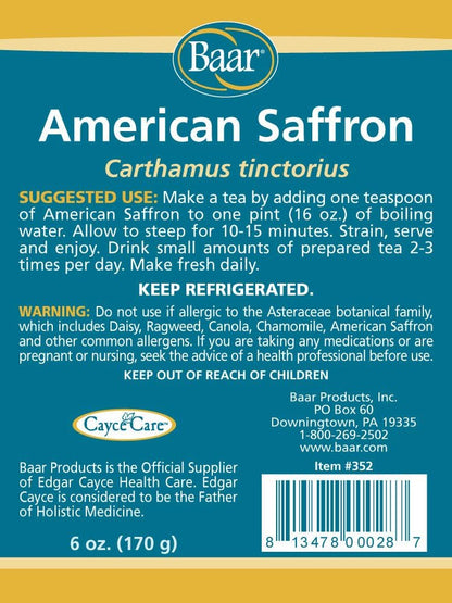 Baar American Saffron Tea & Slippery Elm Bark Powder Kit – 170g Saffron & 113g Elm