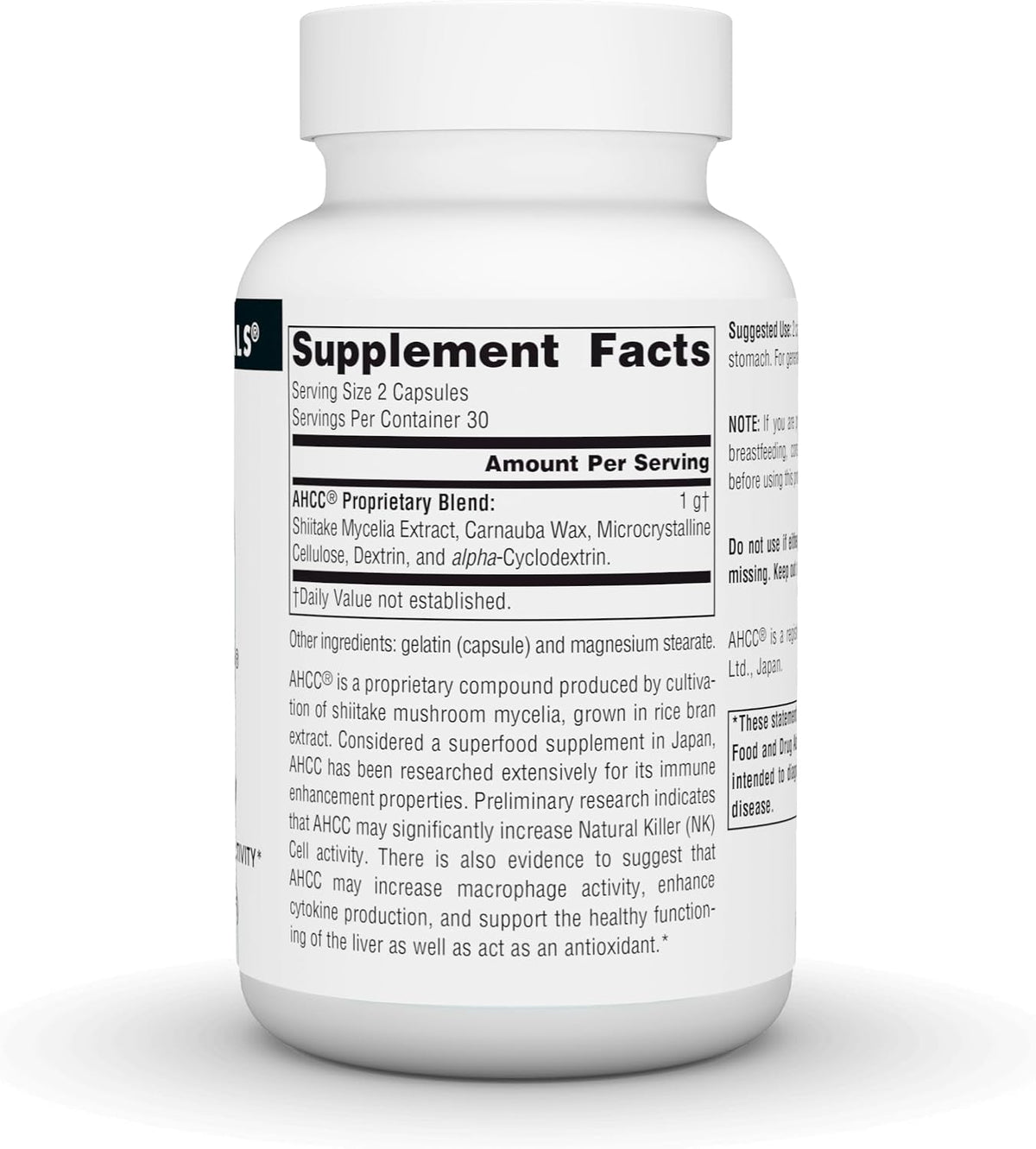 Source Naturals AHCC 500mg, 60 Capsules - görsel 3