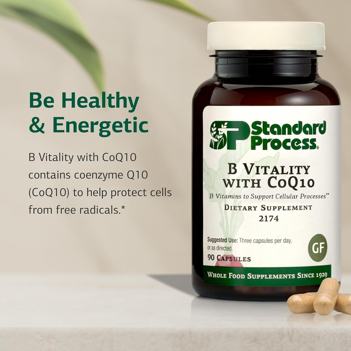Standard Process B Vitality with CoQ10 - Cellular Health Supplement with Biotin, Vitamin B12 & Folate - 90 Capsules - görsel 3