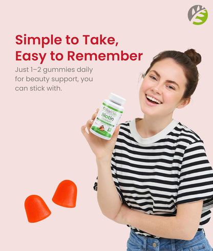 BariSlim Bariatric Biotin Gummies - 5000 mcg for Hair, Skin and Nails - 90 Fruit Chews