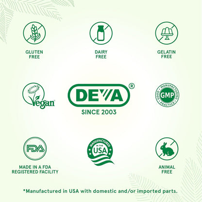DEVA Vegan Vitamins Chia Seed Oil, Omega 3, 6, 9 & Essential Fatty Acids, Cold-Pressed & Unrefined, 90 Capsules (2-Pack)