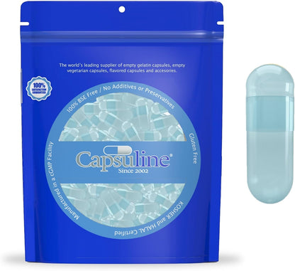 Capsuline Size 0 Clear Vegetarian Empty Capsules – 5,000 Count Separated into Bags
