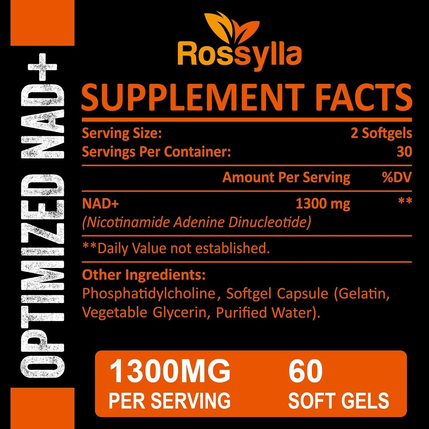 Rossylla 1300 mg Liposomal NAD+ Supplement - Highest Absorption - 60 Capsules - görsel 2