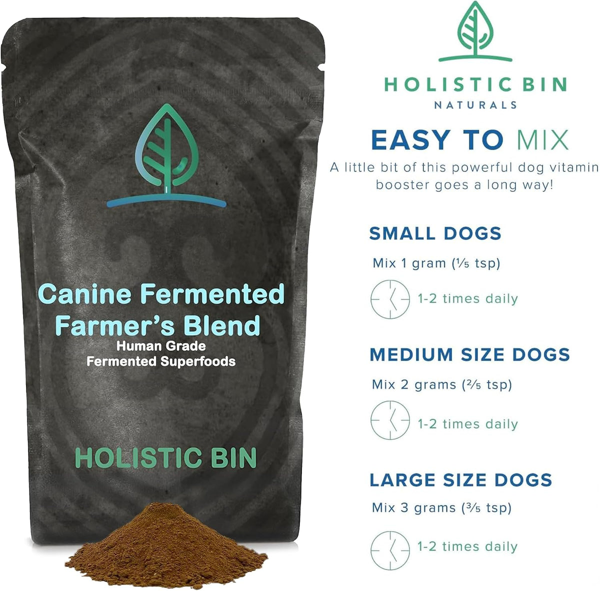 Canine Fermented Farmer's Blend | Nutrient-Rich Dog Food Topper | Plant-Based Supplement for Gut Flora | Pumpkin, Spinach, Fruit and Vegetable Powder Mix (50g) - görsel 3