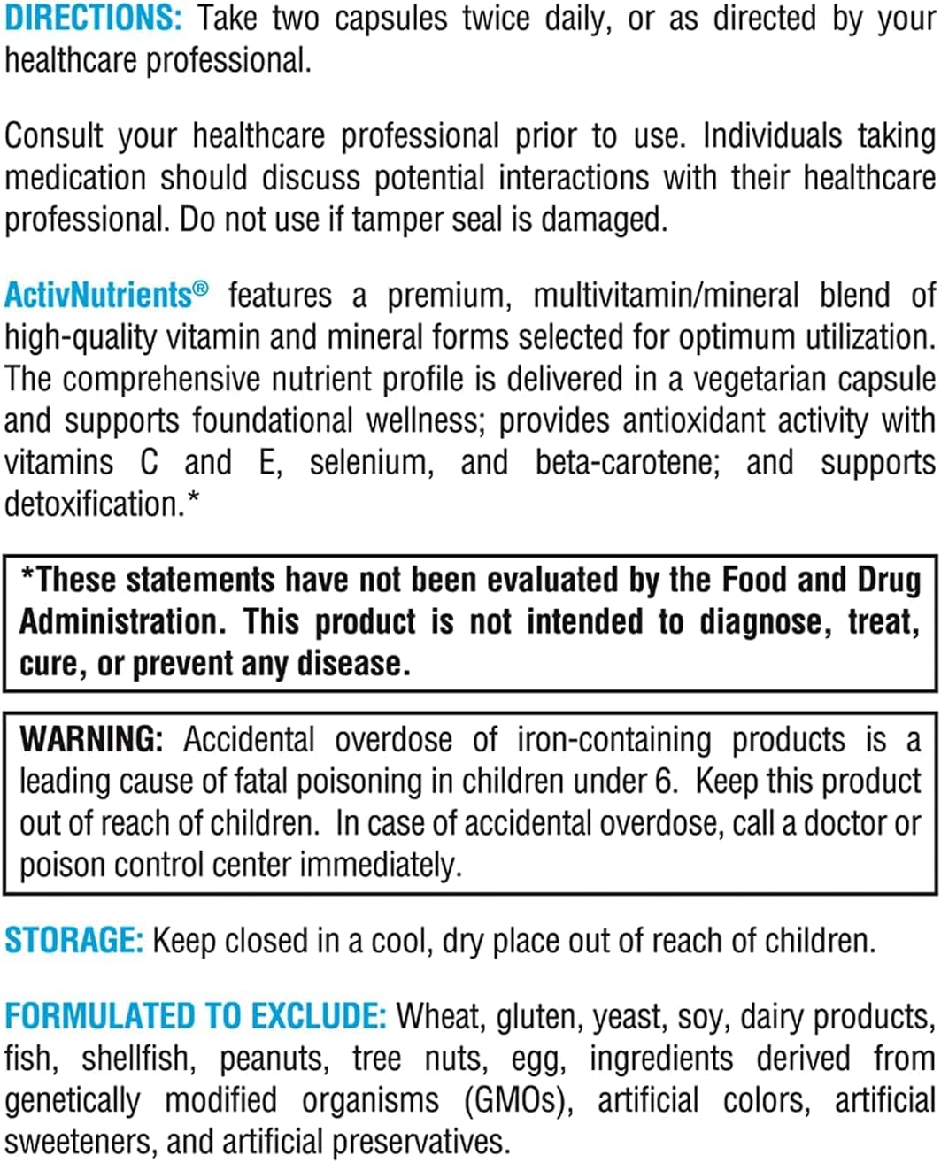 XYMOGEN ActivNutrients - Multivitamin & Multimineral Formula - 120 Capsules - görsel 3