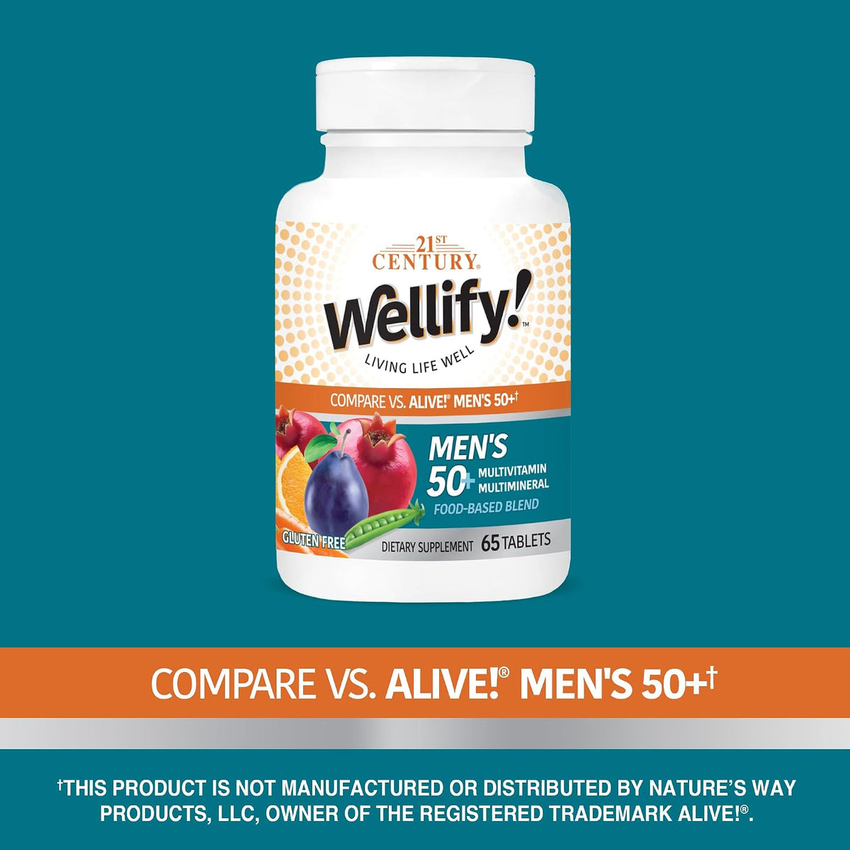 21st Century Wellify Men's 50+ Multivitamins with Minerals, 65 Count - görsel 4
